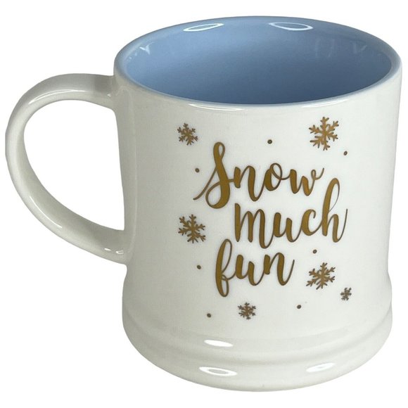 Threshold Snow Much Fun Mug Winter White Pale Blue Cup Target Home Ceramic - Picture 3 of 8